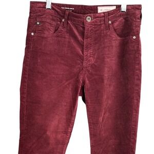 AG Adriano Goldschmied The Stevie Ankle Corduroy Pants Burgundy Maroon 29R Mens